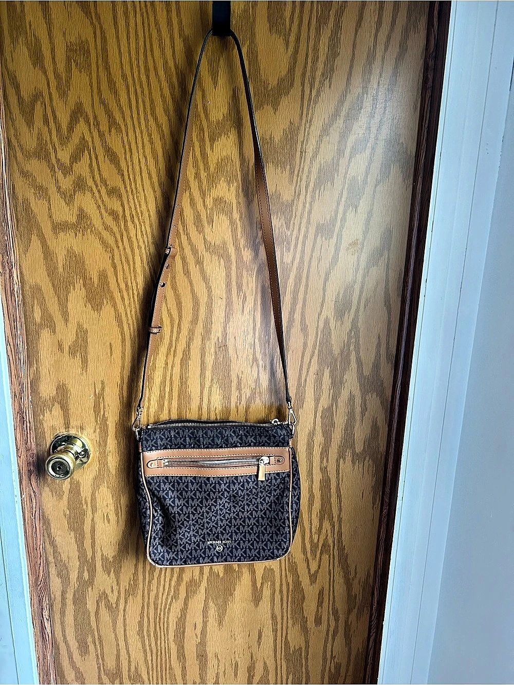 Michael Kors Jet Set Signature PVC Crossbody Bag Blue & Brown